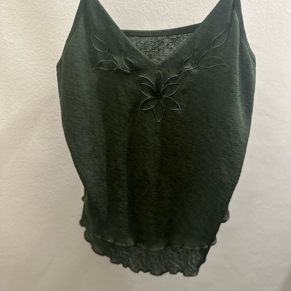olive green tank top